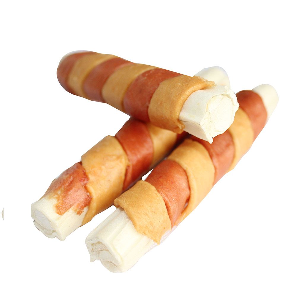 Chicken and Duck Wrapped Rawhide Pressed Stick