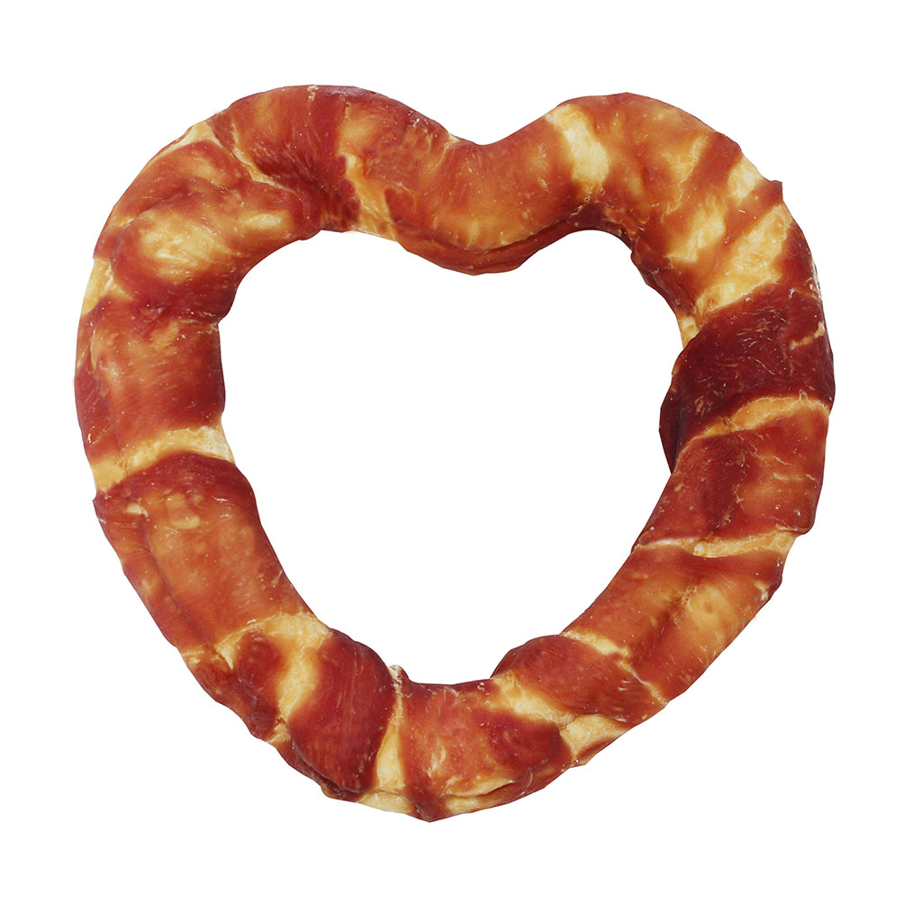 Heart Rawhide Donuts with Duck