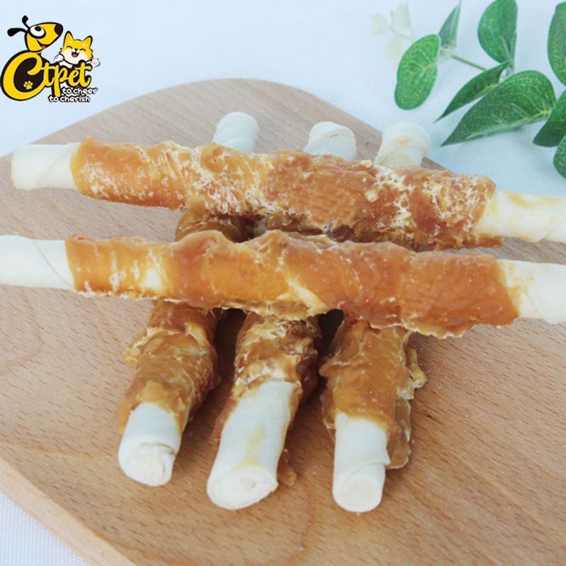 Chicken Wrapped Rawhide Twisted Stick