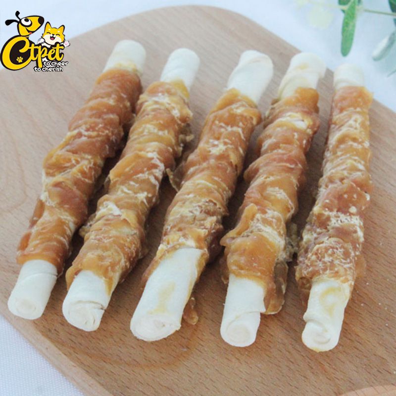 Chicken Wrapped Rawhide Twisted Stick
