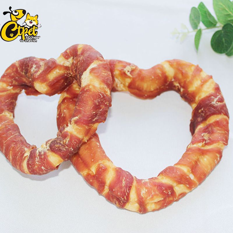 Heart Rawhide Donuts with Duck