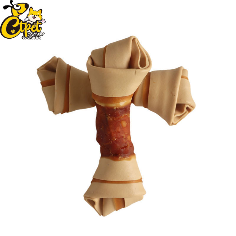 Duck Wrapped Dental Knotted Bone with Colors