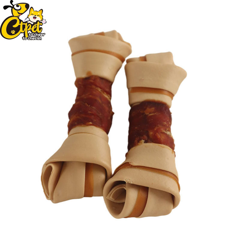 Duck Wrapped Dental Knotted Bone with Colors