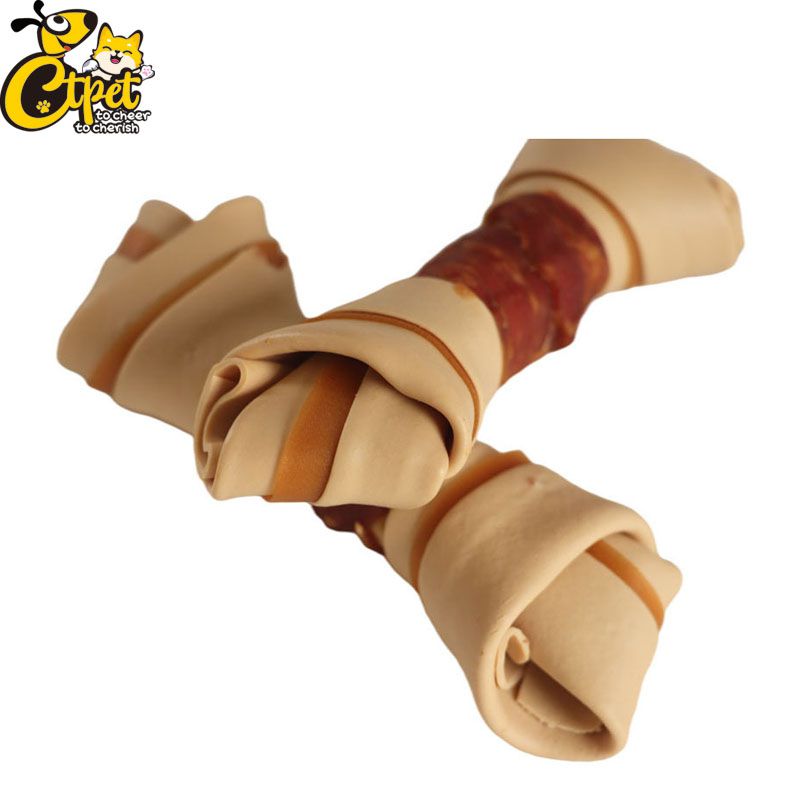 Duck Wrapped Dental Knotted Bone with Colors