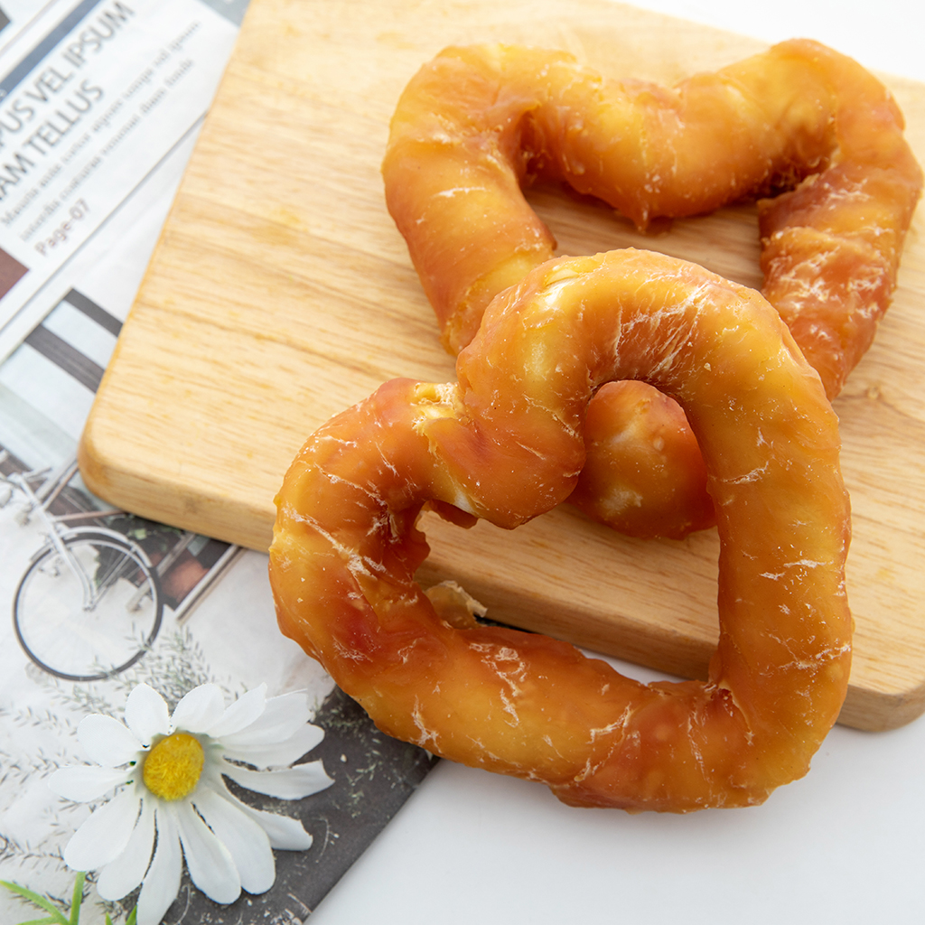 Heart Rawhide Donuts with Chicken