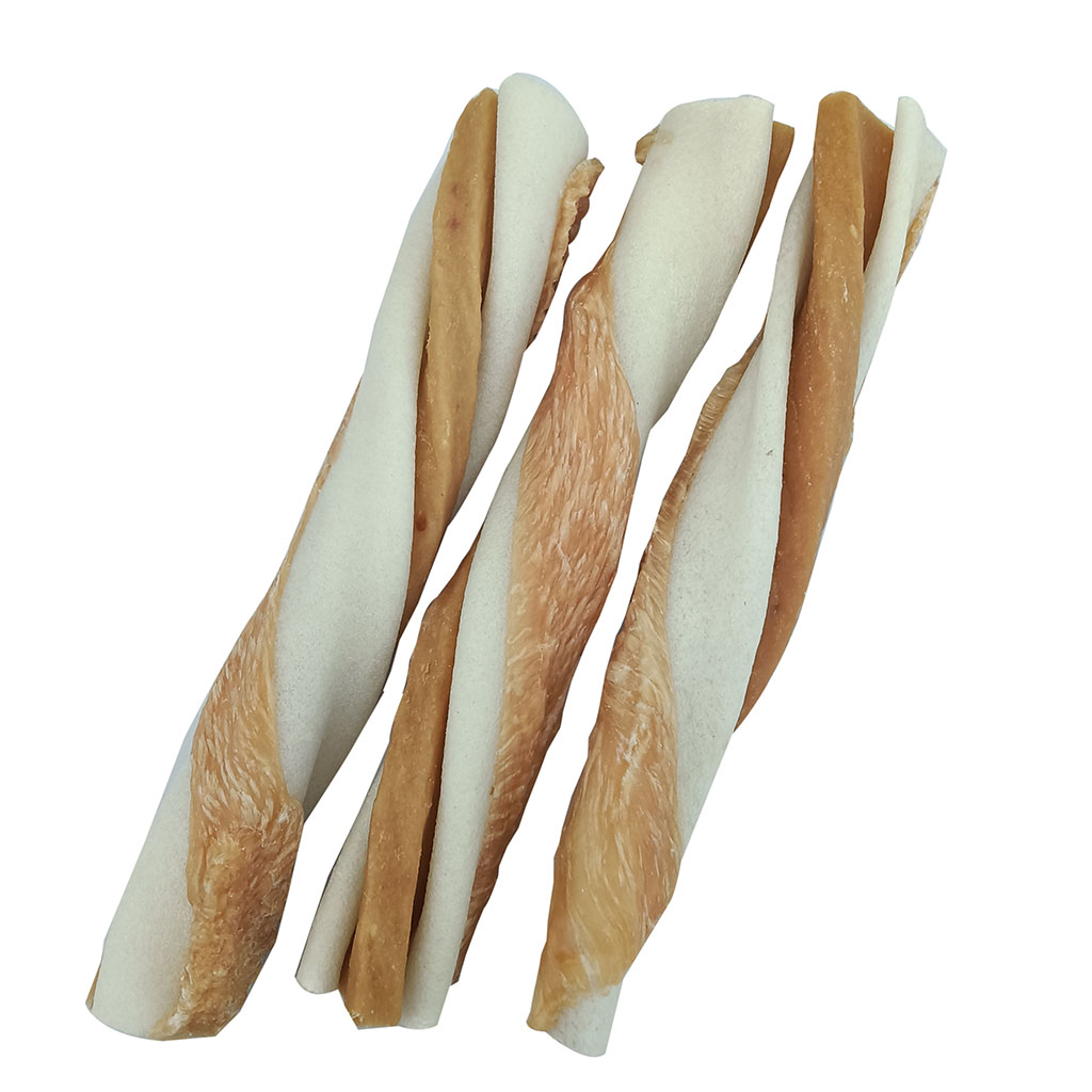 Chicken Filled Rawhide Twists with pure chicken