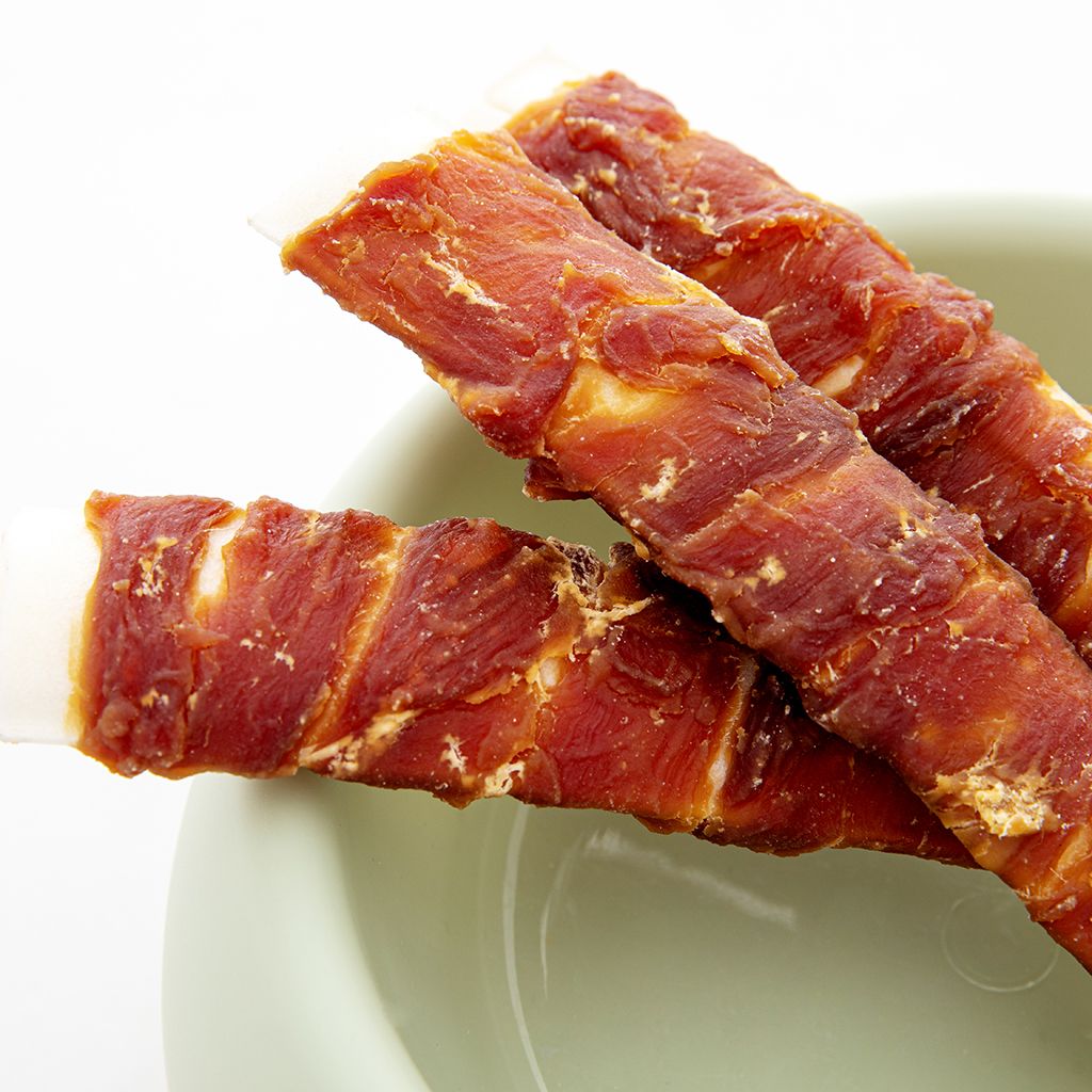 Duck Wrapped Rawhide Ribs