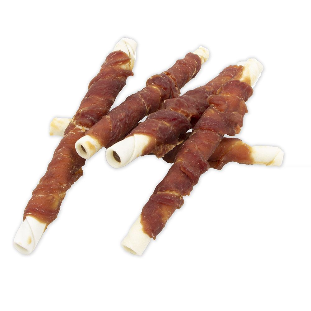 Liver Filled Rawhide Twists with Duck