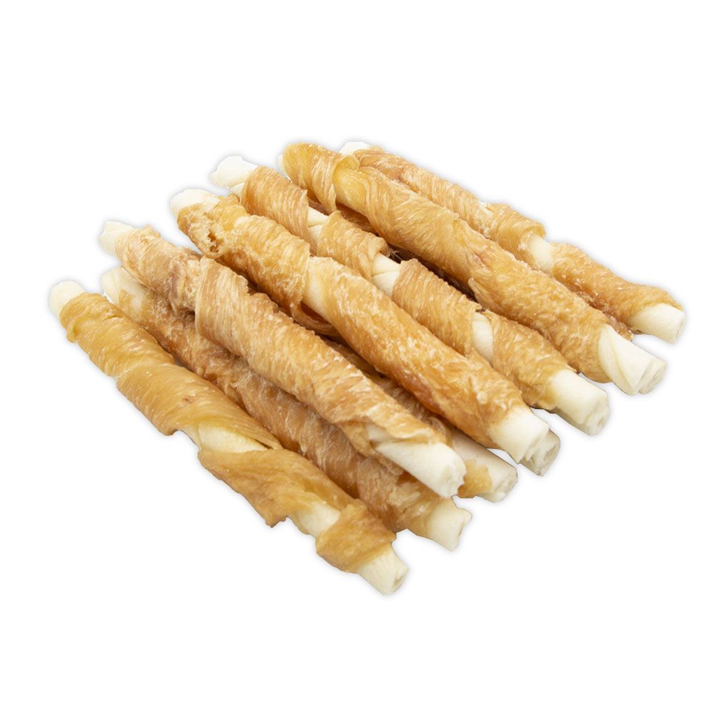 Pure Chicken Wrapped Rawhide Twisted Stick