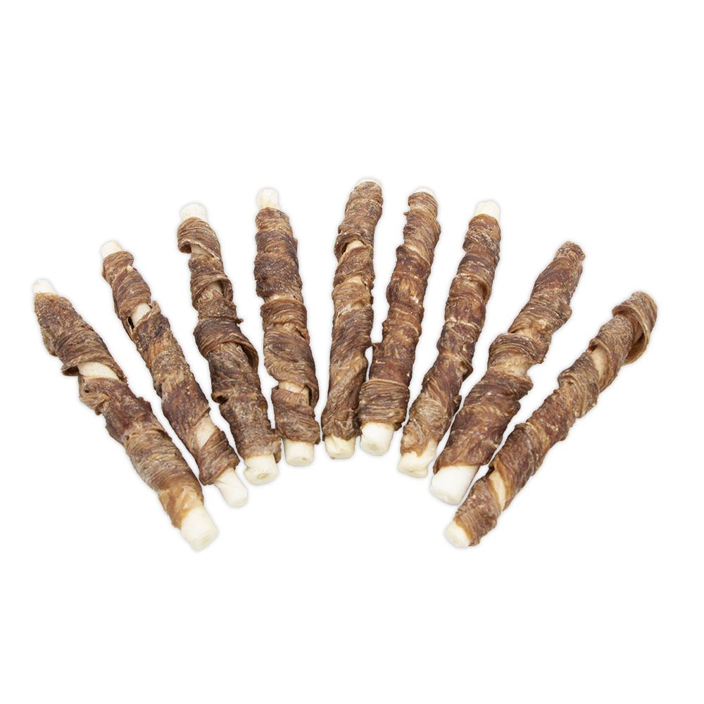 Pure Duck Wrapped Rawhide Twisted Stick